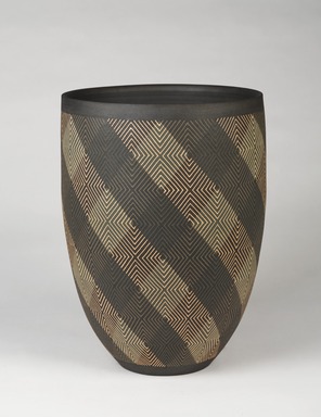 Maeda Hideo (Japanese, born 1943). <em>Flower Vessel</em>, 2013. Stoneware inlaid with colored slips, height: 16 3/4 in. (42.5 cm). Brooklyn Museum, Gift of the artist, 2015.49. © artist or artist's estate (Photo: , 2015.49_PS9.jpg)