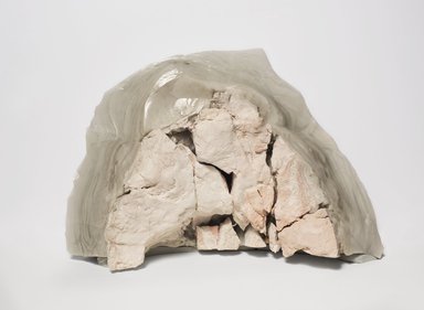 Nishida Jun (Japanese, 1977–2005). <em>[Untitled] (Sculpture)</em>, ca. 2002. Fused glass and unfired clay, 12 1/4 × 19 1/2 × 7 in., 32.5 lb. (31.1 × 49.5 × 17.8 cm, 14.74kg). Brooklyn Museum, Gift of Leslie L. Beller and Alan L. Beller, 2016.9. © artist or artist's estate (Photo: , 2016.9_PS9.jpg)