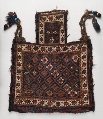 Bakhtiari Tribe. <em>Salt Bag</em>, late 19th-early 20th century. Wool, 25 × 18 1/2 × 1 1/2 in. (63.5 × 47 × 3.8 cm). Brooklyn Museum, Gift of Sarah B. Sherrill, 2017.27.1. Creative Commons-BY (Photo: Brooklyn Museum, 2017.27.1_PS11.jpg)