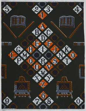 Vlisco B.V.. <em>Wax Print Textile, ABC Pattern</em>, ca. 2018. Cotton, synthetic dye, 36 × 36 in. (91.4 × 91.4 cm). Brooklyn Museum, Gift of Vlisco B.V., 2019.1.3 (Photo: , 2019.1.3_PS9.jpg)