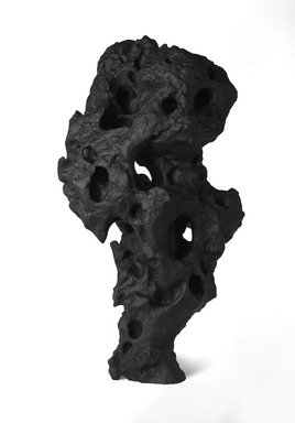 Zhang Jian-Jun (Chinese, born 1955). <em>Ink Rock</em>, 2019. Chinese ink and mixed media, 40 3/16 × 22 1/16 × 15 3/8 in. (102.0 × 56.0 × 39.0 cm). Brooklyn Museum, Gift of Reverie Collection in memory of Professor Michael Sullivan, 2019.26. © artist or artist's estate (Photo: , 2019.26_view01_PS9.jpg)