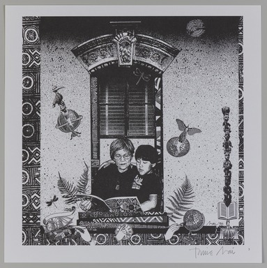 Tomie Arai. <em>Untitled</em>, 1998; published 1999, distributed 2022. Offset lithograph, sheet: 10 3/4 × 10 3/4 in. (27.3 × 27.3 cm). Brooklyn Museum, Gift of Eugenie Tsai, 2022.10.3 (Photo: Brooklyn Museum, 2022.10.3_PS20.jpg)