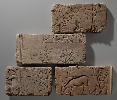  <em>Relief Block</em>, ca. 1353–1323 B.C.E. Limestone, 9 1/16 × 13 3/4 × 1 3/16 in. (23.0 × 35.0 × 3.0 cm). Lent by The Metropolitan Museum of Art; Purchase, Dr. and Mrs. Edmundo Lassalle Gift, 1968 (68.16), L2019.5 (Photo: Brooklyn Museum, 2022.17_2019.13_L2019.5_86.226.30_view01_PS20.jpg)