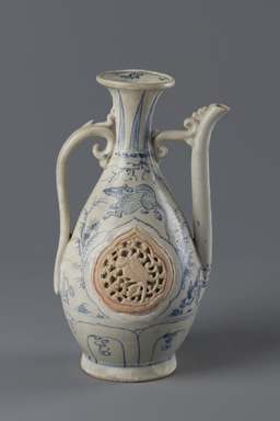  <em>Ewer</em>, 15th century. Porcelain, underglaze, height: 9 5/8 in. (24.5 cm). Brooklyn Museum, Gift of the Carroll Family Collection, 2022.38.1 (Photo: Brooklyn Museum, 2022.38.1_overall01_PS20.jpg)