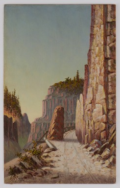 Grafton Tyler Brown (American, 1841–1918). <em>Golden Gate, Yellowstone</em>, 1889. Oil on canvasboard, 19 9/16 × 13 9/16 × 1 7/16 in. (49.7 × 34.4 × 3.7 cm). Brooklyn Museum, Gift of Charlynn and Warren Goins, 2022.42 (Photo: Brooklyn Museum, 2022.42_PS20.jpg)