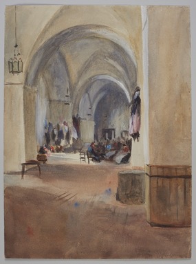 Emily Sargent (American, 1857 – 1936). <em>Inside a tobacco factory in Seville</em>. Pencil and watercolor, 16 1/2 × 11 1/2 in. (41.9 × 29.2 cm). Brooklyn Museum, Anonymous gift, 2022.57.10 (Photo: Brooklyn Museum, 2022.57.10_PS11.jpg)