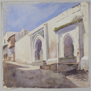 Emily Sargent (American, 1857 – 1936). <em>Tangier</em>, 1900. Pencil and watercolor, 12 1/2 × 12 1/2 in. (31.8 × 31.8 cm). Brooklyn Museum, Anonymous gift, 2022.57.15 (Photo: Brooklyn Museum, 2022.57.15_PS11.jpg)