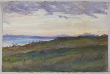 Emily Sargent (American, 1857 – 1936). <em>Landscape view, Hammamet</em>, 1903. Pencil and watercolor, 12 1/2 × 18 1/2 in. (31.8 × 47 cm). Brooklyn Museum, Anonymous gift, 2022.57.20 (Photo: Brooklyn Museum, 2022.57.20_PS11.jpg)
