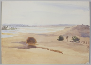 Emily Sargent (American, 1857 - 1936). <em>Landscape, Cairo</em>, 1901. Pencil and watercolor, 10 × 14 in. (25.4 × 35.6 cm). Brooklyn Museum, Anonymous gift, 2022.57.3 (Photo: Brooklyn Museum, 2022.57.3_PS11.jpg)
