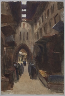 Emily Sargent (American, 1857 – 1936). <em>Bazaar in Cairo</em>, 1900. Pencil and watercolor Brooklyn Museum, Anonymous gift, 2022.57.5 (Photo: Brooklyn Museum, 2022.57.5_PS11.jpg)