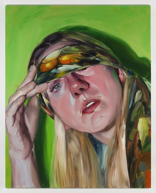 Jenna Gribbon (American, born 1978). <em>Big Peek</em>, 2022. Oil on linen, 79 15/16 × 64 in. (203 × 162.5 cm). Brooklyn Museum, Gift of Jonathan and Debbie Rosen, 2023.30. © artist or artist's estate (Photo: Brooklyn Museum, 2023.30_PS20.jpg)