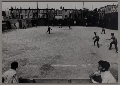 Sebastian Milito (Italian/American, 1943 – 2022). <em>Kids Playing Baseball - Columbia St. Brooklyn</em>. Kodak Paper, Kodabromide F.3 Single Weight, 9 × 6 in. (22.9 × 15.2 cm). Brooklyn Museum, Gift of The Family of Sebastian Milito, 2023.32.4. © artist or artist's estate (Photo: Brooklyn Museum, 2023.32.4_PS20.jpg)