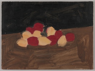 Alex Katz (American, born 1927). <em>Fruits 1</em>, 1950s. Oil on board, 9 × 12 in. (22.9 × 30.5 cm). Brooklyn Museum, Gift of the artist, in honor of the Brooklyn Museum’s 200th Anniversary, 2023.44.2 (Photo: Brooklyn Museum, 2023.44.2_PS20.jpg)