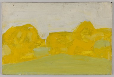 Alex Katz (American, born 1927). <em>Landscape 2</em>, 1950s. Oil on board, 8 × 12 in. (20.3 × 30.5 cm). Brooklyn Museum, Gift of the artist, in honor of the Brooklyn Museum’s 200th Anniversary, 2023.44.3 (Photo: Brooklyn Museum, 2023.44.3_PS20.jpg)