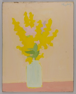 Alex Katz (American, born 1927). <em>Vase 2</em>, 1950s. Oil on board, 20 × 15 15/16 in. (50.8 × 40.5 cm). Brooklyn Museum, Gift of the artist, in honor of the Brooklyn Museum’s 200th Anniversary, 2023.44.6 (Photo: Brooklyn Museum, 2023.44.6_PS20.jpg)