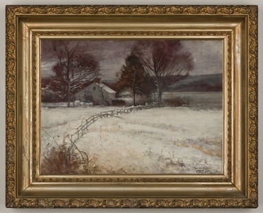 Charles Ethan Porter (American, 1847–1923). <em>Winter Scene</em>. Oil on canvas, frame: 17 3/16 × 21 1/4 × 3 1/16 in. (43.7 × 54 × 7.8 cm). Brooklyn Museum, Gift of Charlynn and Warren Goins, 2023.46.4 (Photo: Brooklyn Museum, 2023.46.4_PS20.jpg)