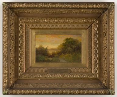 Edward Mitchell Bannister (American, 1828–1901). <em>Landscape with Clouds</em>. Oil on canvas, 5 × 8 in. (12.7 × 20.3 cm). Brooklyn Museum, Gift of Charlynn and Warren Goins, in honor of the Brooklyn Museum's 200th Anniversary, 2023.46.5 (Photo: Brooklyn Museum, 2023.46.5_PS20.jpg)