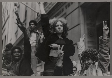 Fred McDarrah (1926–2007, American, b. Brooklyn, NY). <em>Peace (The Moratorium to End the War in Vietnam), New York, New York, October 15, 1969</em>, 10/15/1969. Gelatin silver print (vintage), sheet: 8 × 10 in. (20.3 × 25.4 cm). Brooklyn Museum, Gift from the Goldman-Sonnenfeldt Family, 2023.69.11. © artist or artist's estate (Photo: Brooklyn Museum, 2023.69.11_PS11.jpg)