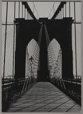 Fred McDarrah (1926–2007, American, b. Brooklyn, NY). <em>Brooklyn Bridge, October 6, 1963</em>, 10/6/1963. Gelatin silver print (vintage), sheet: 11 × 14 in. (27.9 × 35.6 cm). Brooklyn Museum, Gift from the Goldman-Sonnenfeldt Family, 2023.69.4. © artist or artist's estate (Photo: Brooklyn Museum, 2023.69.4_PS11.jpg)