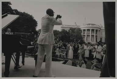 Milt Hinton (born Vicksburg Mississippi, active Chicago, IL, 1910–2000). <em>Eubie Blake, White House, Washington, DC</em>, 1978. Gelatin silver print, 11 × 14 in. (27.9 × 35.6 cm). Brooklyn Museum, Gift of David Berger and Holly Maxson, 2023.80.13 (Photo: Brooklyn Museum, 2023.80.13_PS20.jpg)