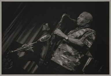 Milt Hinton (born Vicksburg Mississippi, active Chicago, IL, 1910–2000). <em>Doc Cheatham and Harold Ashby, concert, N.Y.C.</em>, 1989. Gelatin silver print, 11 × 14 in. (27.9 × 35.6 cm). Brooklyn Museum, Gift of David Berger and Holly Maxson, 2023.80.20 (Photo: Brooklyn Museum, 2023.80.20_PS20.jpg)