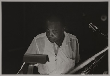 Milt Hinton (born Vicksburg Mississippi, active Chicago, IL, 1910–2000). <em>Gene Sedric, recording studio, N.Y.C.</em>, ca. 1955. Gelatin silver print, 11 × 14 in. (27.9 × 35.6 cm). Brooklyn Museum, Gift of David Berger and Holly Maxson, 2023.80.7 (Photo: Brooklyn Museum, 2023.80.7_PS20.jpg)