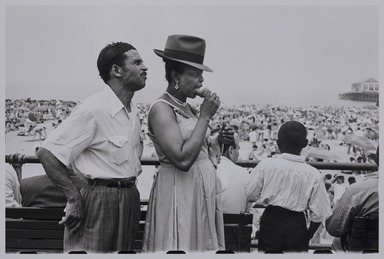 Robert Frank (American, born Switzerland, 1924–2019). <em>Coney Island, 4th of July</em>, 1958. Gelatin silver print, image: 8 1/4 × 12 3/8 in. (21 × 31.4 cm). Brooklyn Museum, Gift of The June Leaf and Robert Frank Foundation, in honor of the Brooklyn Museum’s 200th Anniversary, 2024.28.18. © artist or artist's estate (Photo: Brooklyn Museum, 2024.28.18_PS20.jpg)