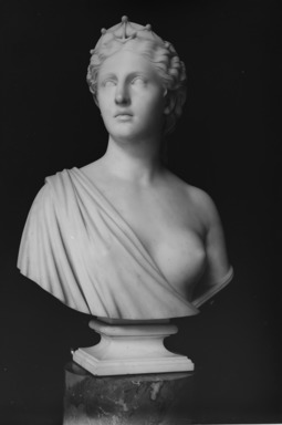 Hiram S. Powers (American, 1805–1873). <em>Hope</em>, ca. 1869. Marble, 28 3/4 x 19 11/16 x 11 9/16 in. (73 x 50 x 29.4 cm). Brooklyn Museum, Robert B. Woodward Memorial Fund, 21.244. Creative Commons-BY (Photo: Brooklyn Museum, 21.244_bw.jpg)