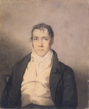 John Rubens Smith (American, 1770–1849). <em>Portrait of an Unknown Gentleman</em>, 1811. Watercolor over graphite on paper, 7 1/4 x 5 1/8 in. (18.4 x 13 cm). Brooklyn Museum, Bequest of Samuel E. Haslett, by exchange, 21.467 (Photo: Brooklyn Museum, 21.467.jpg)