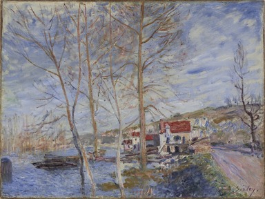 Alfred Sisley (British, active France, 1839-1899). <em>Flood at Moret (Inondation à Moret)</em>, 1879. Oil on canvas, 21 1/4 x 28 1/4 in. (54 x 71.8cm). Brooklyn Museum, Bequest of A. Augustus Healy, 21.54 (Photo: Brooklyn Museum, 21.54_PS11.jpg)