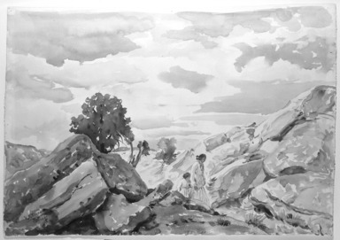 Herbert B. Tschudy (American, 1874-1946). <em>Landscape, New Mexico</em>, 1921. Watercolor over pencil and charcoal, 15 7/16 x 22 3/8 in. (39.3 x 56.9 cm). Brooklyn Museum, John B. Woodward Memorial Fund, 21.62 (Photo: Brooklyn Museum, 21.62_bw.jpg)