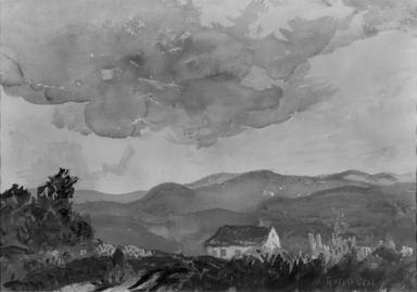 Gifford Reynolds Beal (American, 1879-1956). <em>Ramapo Hills</em>, 1916. Watercolor, Sheet: 14 x 19 15/16 in. (35.5 x 50.7 cm). Brooklyn Museum, Museum Collection Fund, 21.90. © artist or artist's estate (Photo: Brooklyn Museum, 21.90_acetate_bw.jpg)