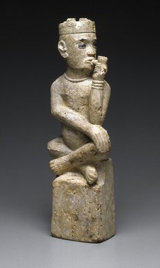 Kongo (Boma subgroup). <em>Grave Marker (Tumba)</em>, 19th century. Steatite, pigment, 23 × 6 × 6 in. (58.4 × 15.2 × 15.2 cm). Brooklyn Museum, Museum Expedition 1922, Robert B. Woodward Memorial Fund, 22.1203. Creative Commons-BY (Photo: Brooklyn Museum, 22.1203_edited_version_SL1.jpg)