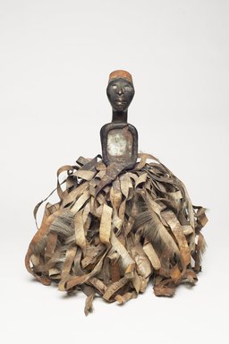 Kongo. <em>Male Figure with Strips of Hide (Nkisi)</em>, 19th century. Wood, hide, glass mirror, resin, textile, and metal, 16 1/2 × 14 1/2 × 13 1/2 in. (41.9 × 36.8 × 34.3 cm). Brooklyn Museum, Museum Expedition 1922, Robert B. Woodward Memorial Fund, 22.1455. Creative Commons-BY (Photo: , 22.1455_front_PS11.jpg)