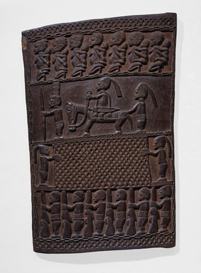 Master of Ikare. <em>Door (Ilekun)</em>, late 19th century. Iroko wood, 48 x 31 3/16 x 1 1/4 in. (121.9 x 79.2 x 3.2 cm). Brooklyn Museum, Museum Expedition 1922, Robert B. Woodward Memorial Fund, 22.1526. Creative Commons-BY (Photo: Brooklyn Museum, 22.1526_edited_SL1.jpg)