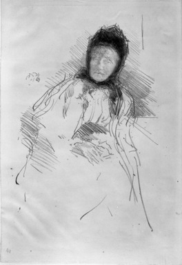 James Abbott McNeill Whistler (American, 1834-1903). <em>Unfinished Sketch of Lady Haden</em>, 1895. Lithograph, 14 9/16 x 10 1/8 in. (37 x 25.7 cm). Brooklyn Museum, Museum Collection Fund, 22.1764 (Photo: Brooklyn Museum, 22.1764_bw_IMLS.jpg)