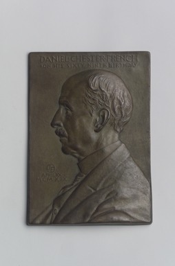 John Flanagan (American, 1865–1952). <em>Portrait Plaque of Daniel Chester French</em>, 1919. Bronze, 5 1/2 x 3 7/8 x 7/16 in. (14 x 9.8 x 1.1 cm). Brooklyn Museum, Robert B. Woodward Memorial Fund, 22.1958.2. Creative Commons-BY (Photo: Brooklyn Museum, 22.1958.2.jpg)