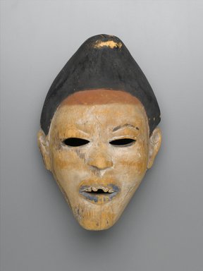 AFRICAN WOOD DOUBLE FACED WOOD CARVED MASK STAND