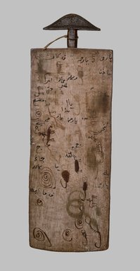  <em>Qur’anic Writing Board</em>, late 19th or early 20th century. Wood, ink, string, 31 7/8 x 11 x 1 in. (81 x 27.9 x 2.5 cm). Brooklyn Museum, Museum Expedition 1922, Robert B. Woodward Memorial Fund, 22.231. Creative Commons-BY (Photo: Brooklyn Museum, 22.231_side1_SL1.jpg)