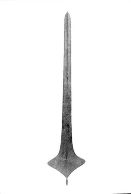 Kuba (Bushoong subgroup). <em>Object, Used and Designated as Money</em>, late 19th-early 20th century. Wrought iron, 70 1/16 x 15 3/8 in. (178 x 39 cm). Brooklyn Museum, Museum Expedition 1922, Robert B. Woodward Memorial Fund, 22.985. Creative Commons-BY (Photo: Brooklyn Museum, 22.985_acetate_bw.jpg)