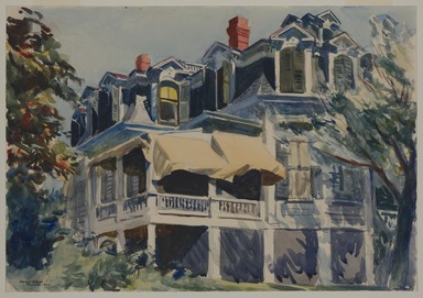 Edward Hopper (American, 1882–1967). <em>The Mansard Roof</em>, 1923. Watercolor over graphite on paper, 13 7/8 x 20 in. (35.2 x 50.8 cm). Brooklyn Museum, Museum Collection Fund, 23.100. © artist or artist's estate (Photo: Brooklyn Museum, 23.100_PS20.jpg)