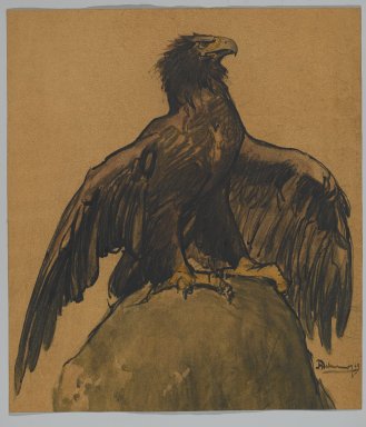 Henri Deluermoz (French, 1876-1943). <em>The Eagle</em>. Watercolor, 18 1/2 x 16 in.  (47.0 x 40.6 cm). Brooklyn Museum, Gift of Mr. and Mrs. Edward C. Blum, 23.275 (Photo: Brooklyn Museum, 23.275_PS2.jpg)