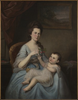 Charles Willson Peale (American, 1741-1827). <em>Mrs. David Forman and Child</em>, ca. 1785. Oil on canvas, 51 × 39 3/8 in. (129.5 × 100 cm). Brooklyn Museum, Carll H. de Silver and Museum Collection Fund, 23.51 (Photo: Brooklyn Museum, 23.51_PS20.jpg)