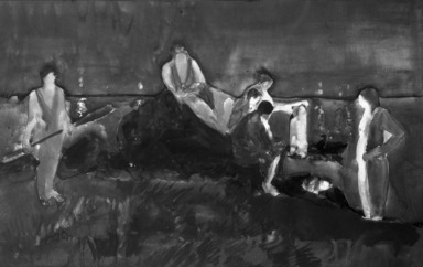  <em>Campers Bathing at Night</em>. Watercolor Brooklyn Museum, Museum Collection Fund, 23.92 (Photo: Brooklyn Museum, 23.92_acetate_bw.jpg)