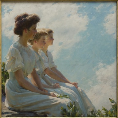 Charles Courtney Curran (American, 1861–1942). <em>On the Heights</em>, 1909. Oil on canvas, 30 1/16 x 30 1/16 in. (76.4 x 76.4 cm). Brooklyn Museum, Gift of George D. Pratt, 24.110 (Photo: Brooklyn Museum, 24.110_PS20.jpg)