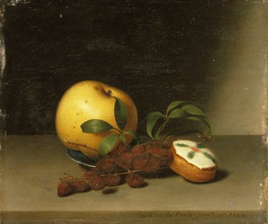 Raphaelle Peale (American, 1774-1825). <em>Still Life with Cake</em>, 1822. Oil on panel, 9 1/2 x 11 5/16 in. (24.1 x 28.7 cm). Brooklyn Museum, Museum Collection Fund, 24.72 (Photo: Brooklyn Museum, 24.72_SL1.jpg)
