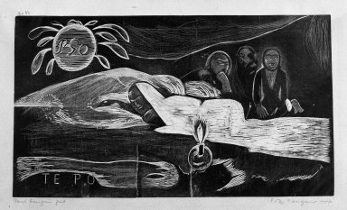 Paul Gauguin (French, 1848-1903). <em>Te Po (Eternal Night)</em>, carved winter 1893-1894; printed 1921. Woodcut on China paper, Image: 8 1/16 x 14 1/8 in. (20.5 x 35.9 cm). Brooklyn Museum, Museum Collection Fund, 25.152 (Photo: Brooklyn Museum, 25.152_bw.jpg)