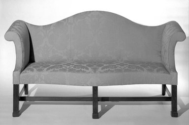  <em>Sofa</em>, ca. 1760. Damask, 36 x 22 3/4 x 70 in. (91.4 x 57.8 x 177.8 cm). Brooklyn Museum, Frank Sherman Benson Fund and Henry L. Batterman Fund, 26.37. Creative Commons-BY (Photo: Brooklyn Museum, 26.37_bw.jpg)