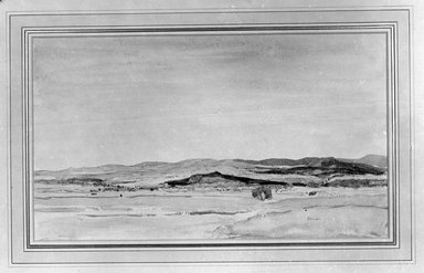 Sir David Young Cameron (Scottish, 1865-1945). <em>Hills of Menteith</em>. Watercolor, 10 3/4 x 18 13/16 in.  (27.3 x 47.8 cm). Brooklyn Museum, Gift of Frank L. Babbott, 27.387 (Photo: Brooklyn Museum, 27.387_glass_bw.jpg)