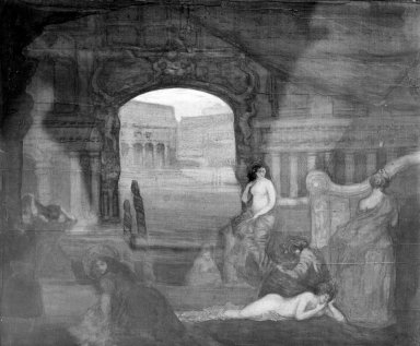 Charles Conder (English, 1868–1909). <em>Venice</em>, n.d. Watercolor on silk, 13 3/4 x 16 1/2 in. (34.9 x 41.9 cm). Brooklyn Museum, Gift of Frank L. Babbott, 27.388 (Photo: Brooklyn Museum, 27.388_glass_bw.jpg)
